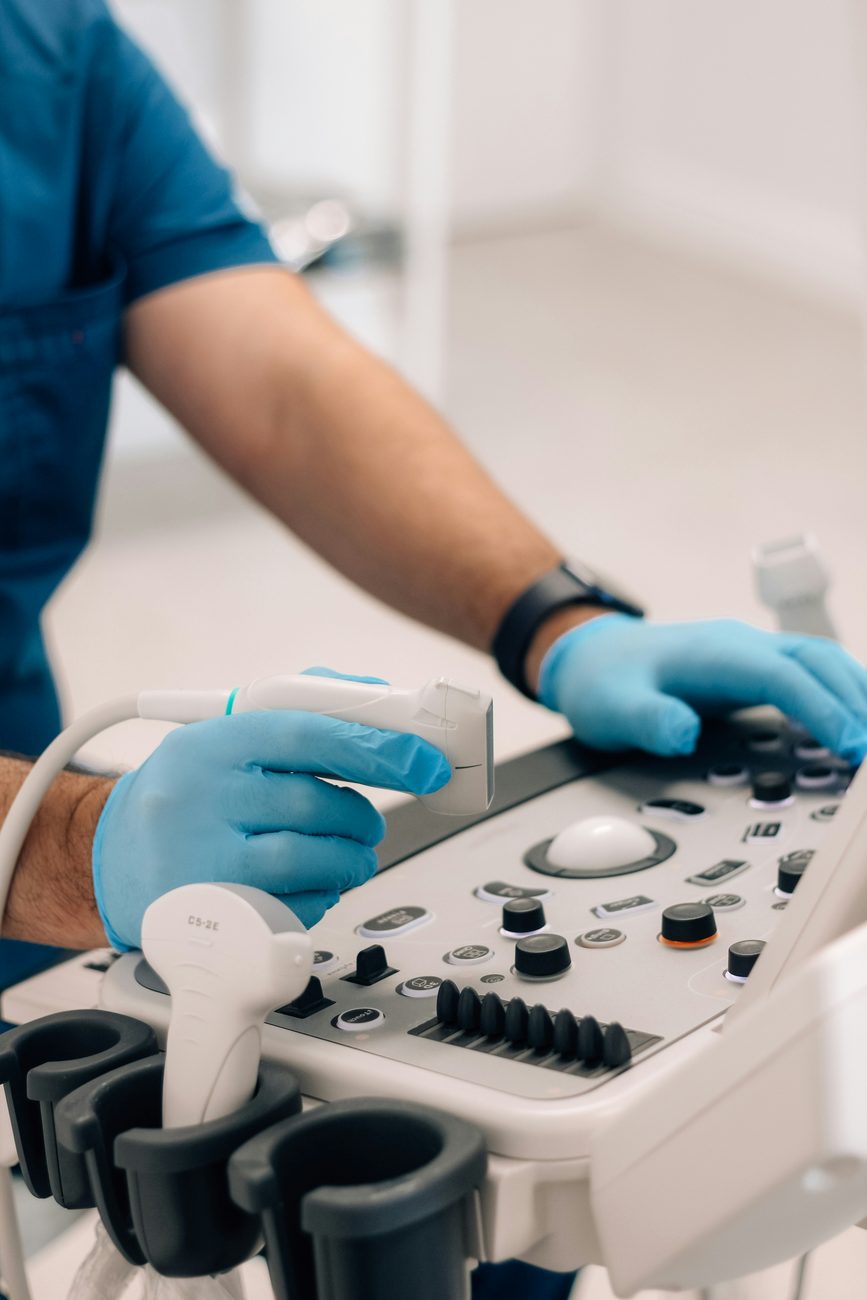 Ultrasound equipment available on site at the clinic